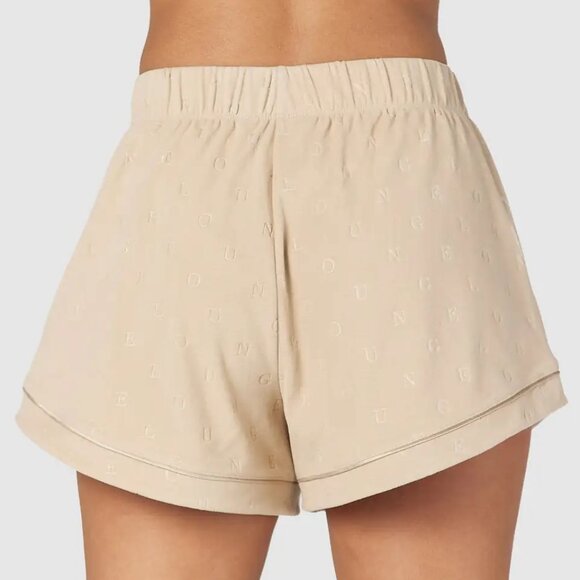 Lounge Luxury Embossed Pajama Shorts in "Mink" - Picture 2 of 5